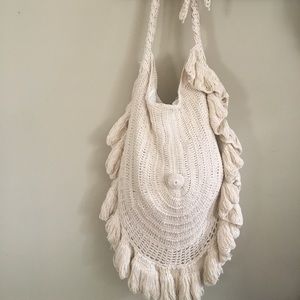 Handmade Crochet Macrame : Hobo Crossbody Bag